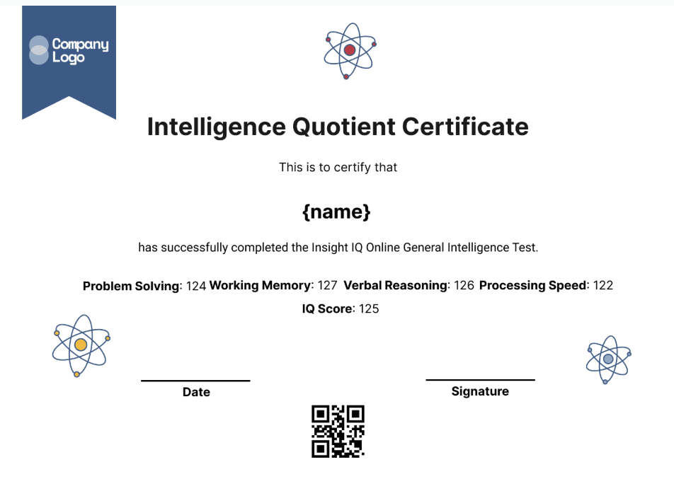Certificate of IQ