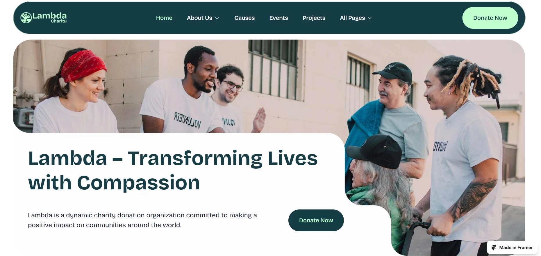 Best Framer Templates for Non-Profit - Lambda