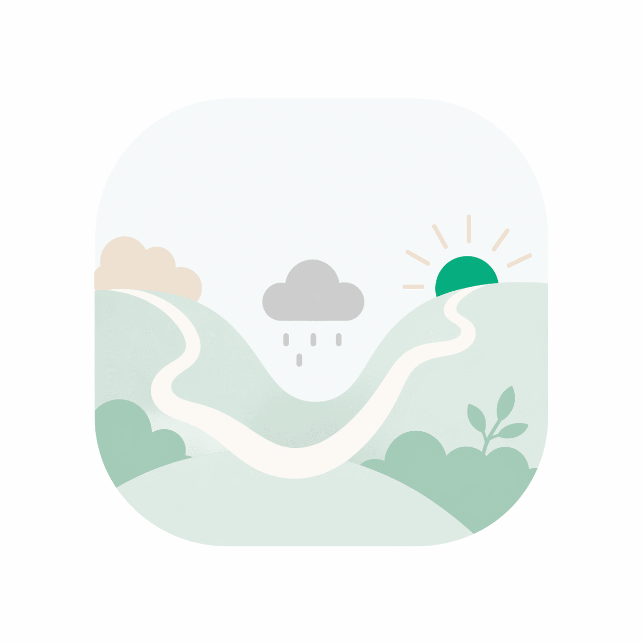 Path through a valley representing a discouraging early transition