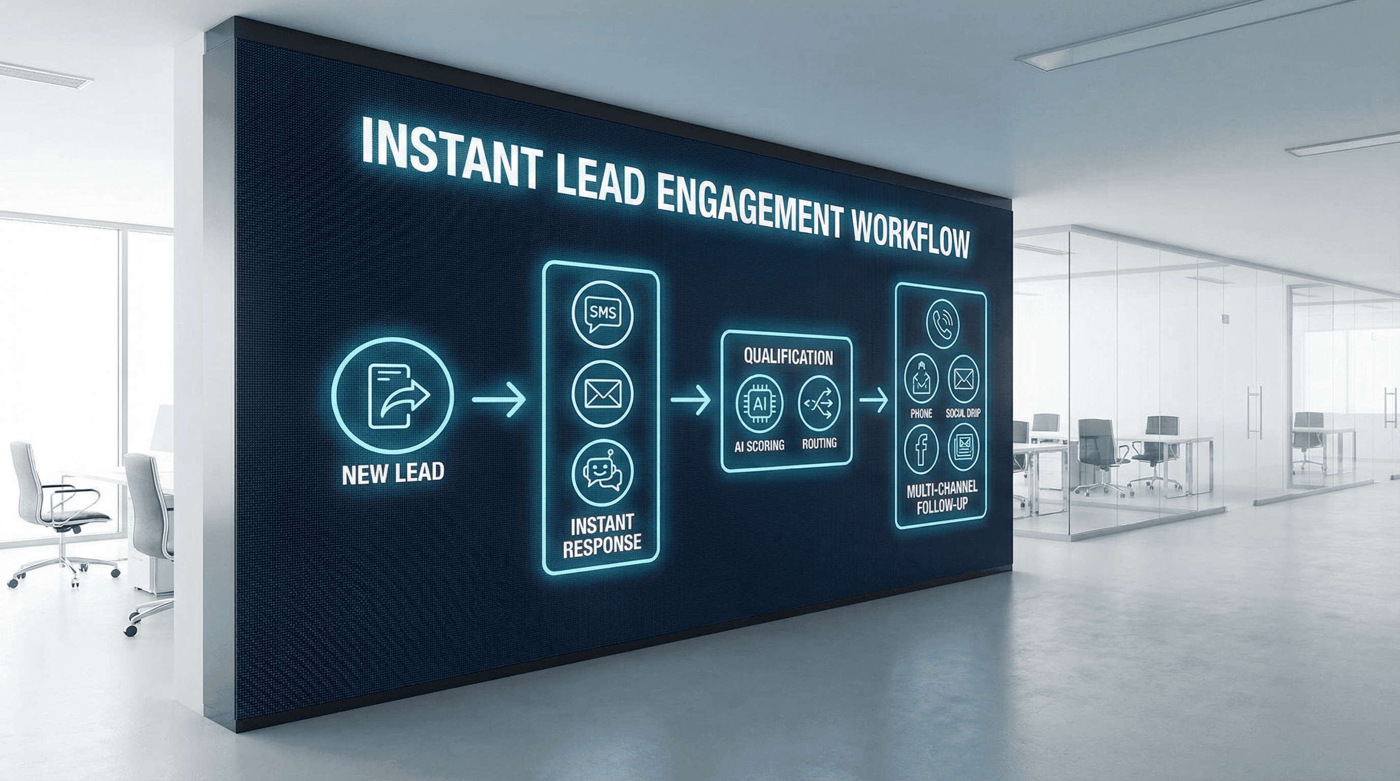 Screen shows instant lead engagement workflow - Lead Qualification Strategies