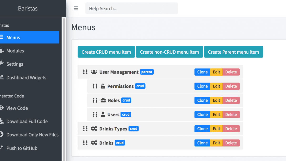 The Quick Admin Panel interface.