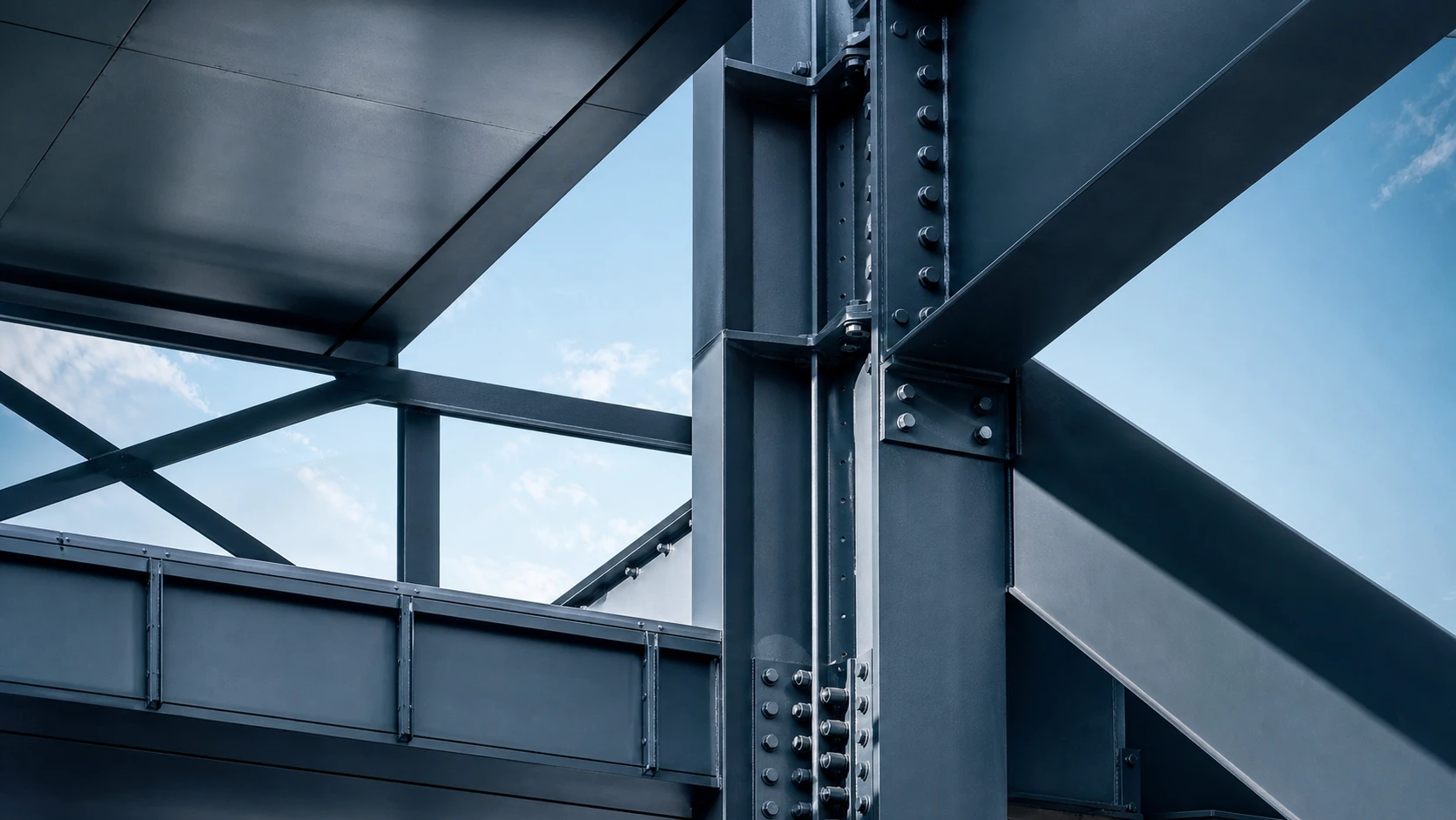 Precision details of a modern steel structure