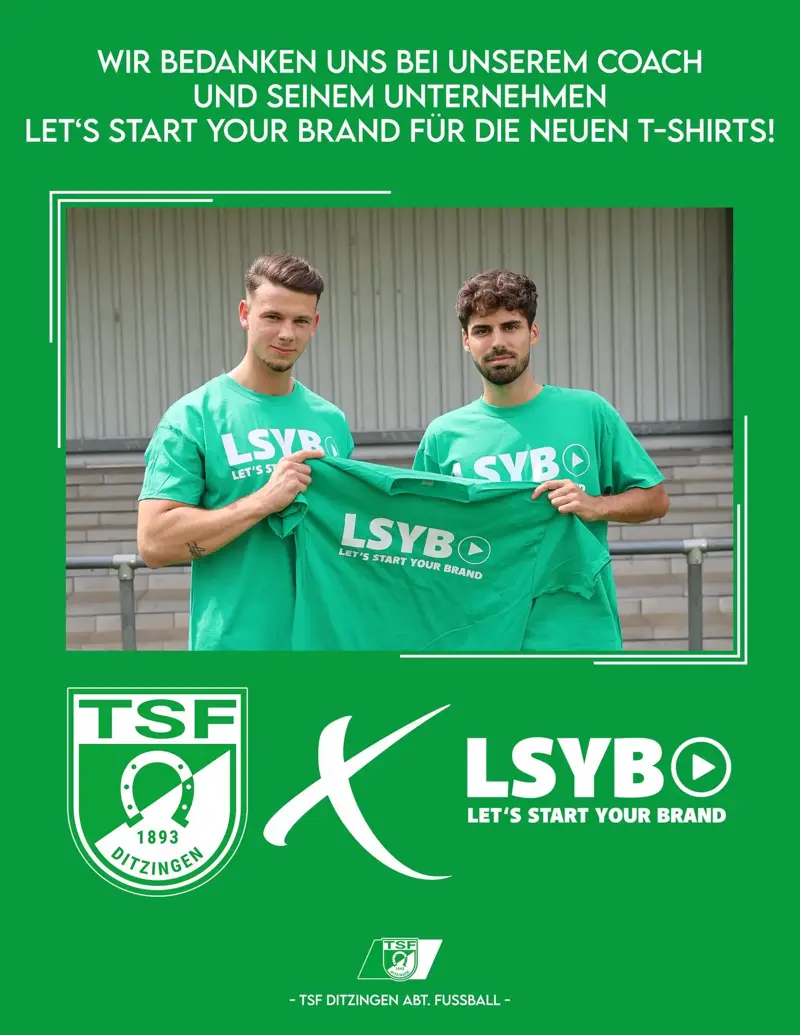 Übergabe der LSYB-Sponsoring-Shirts - lokale Markenpräsenz im Fußball durch Online-Marketing-Agentur
