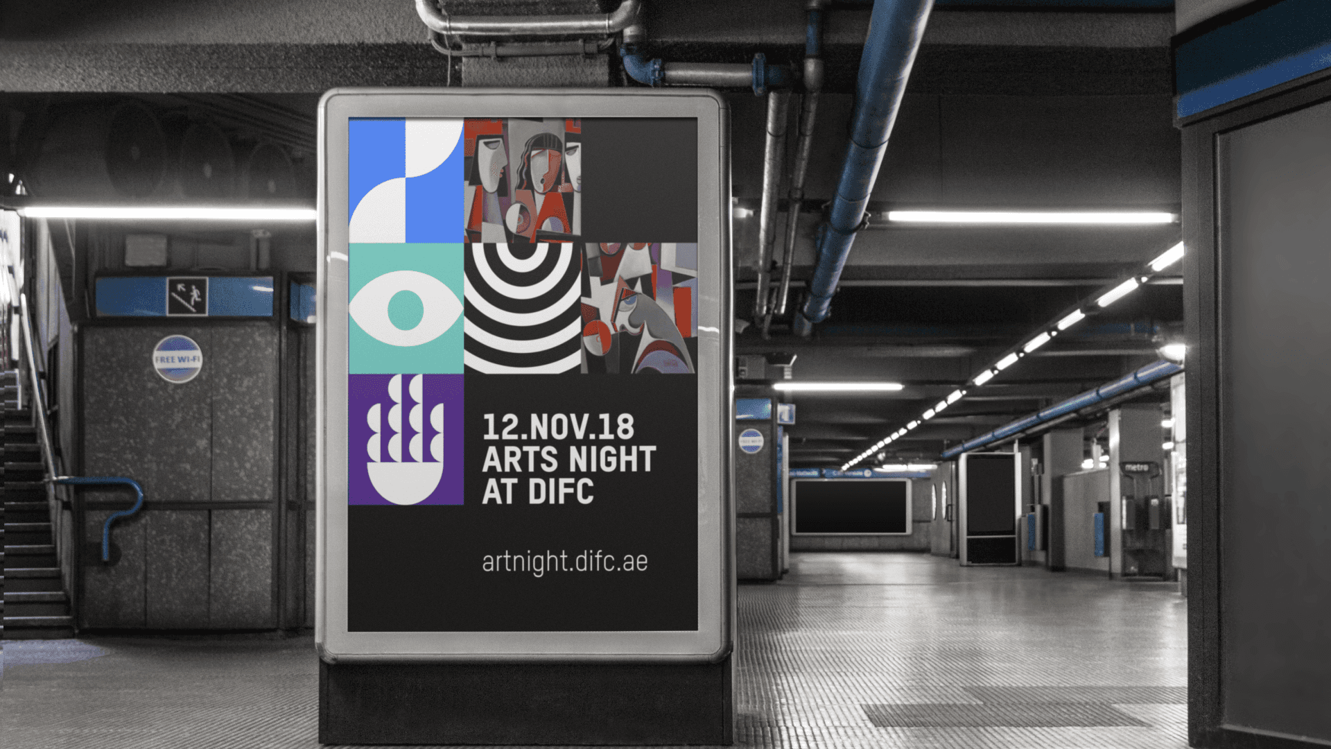 DIFC ART NIGHT, DUBAI,UAE, Outdoor ads, Mupi Signs