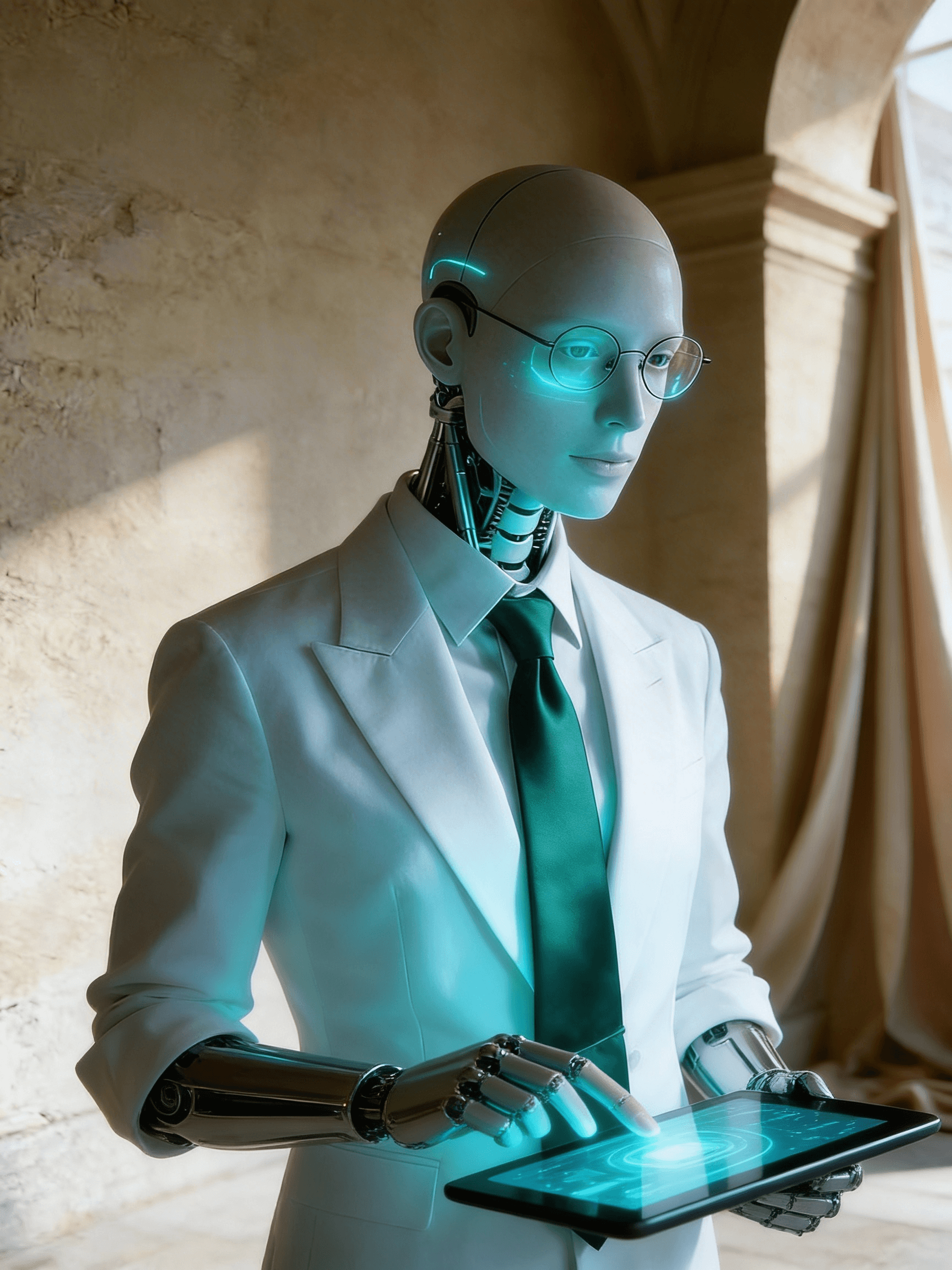 solar man installing a panel, cinematic overview