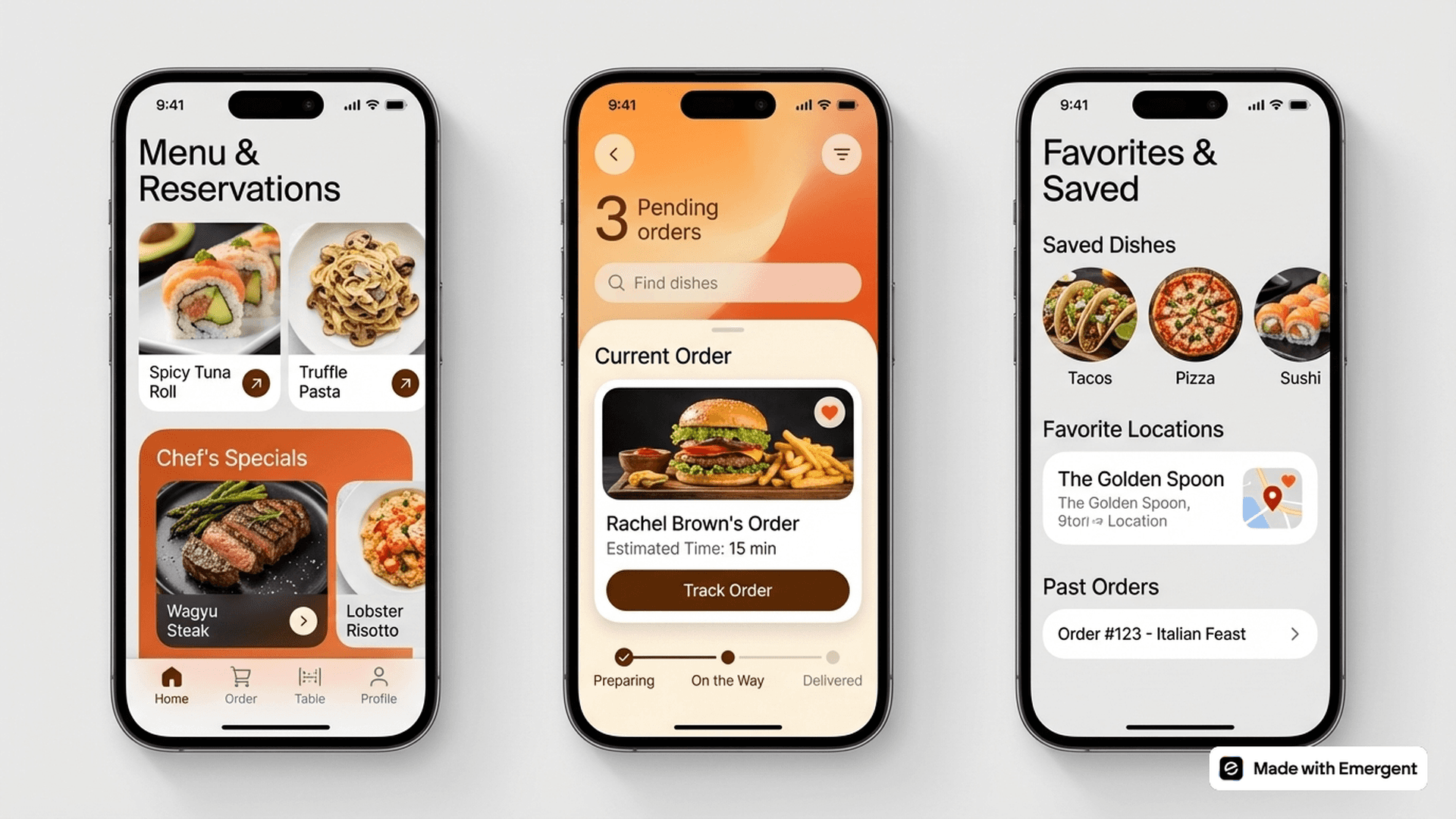 Restaurant App Made with Emergent