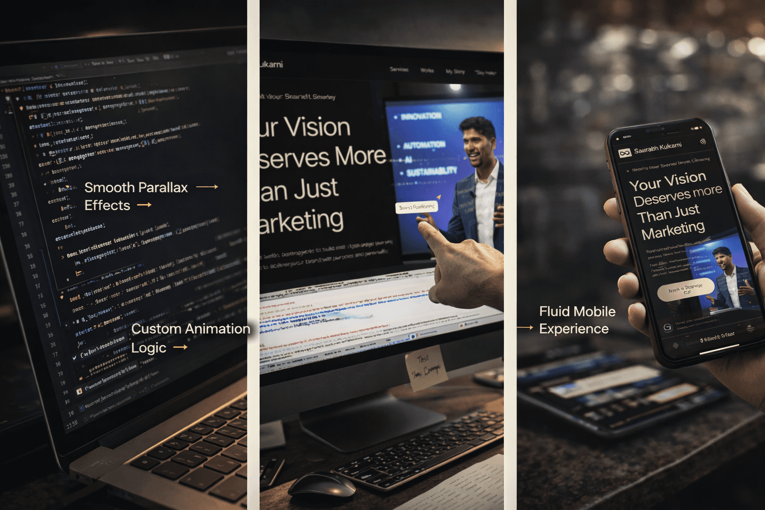 Tech animations across devices showcase smooth design