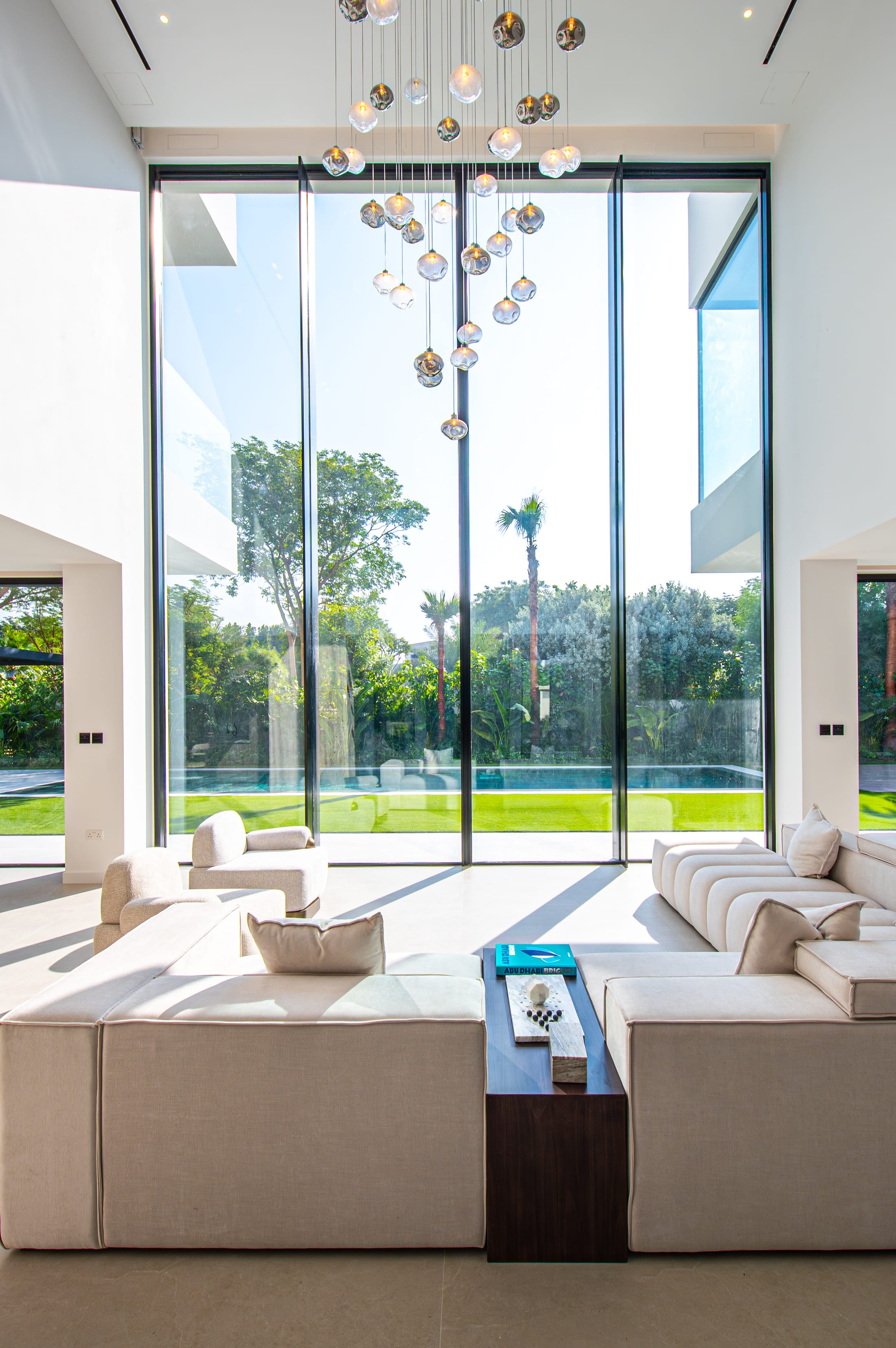 Image of a bedroom and a glass window 
