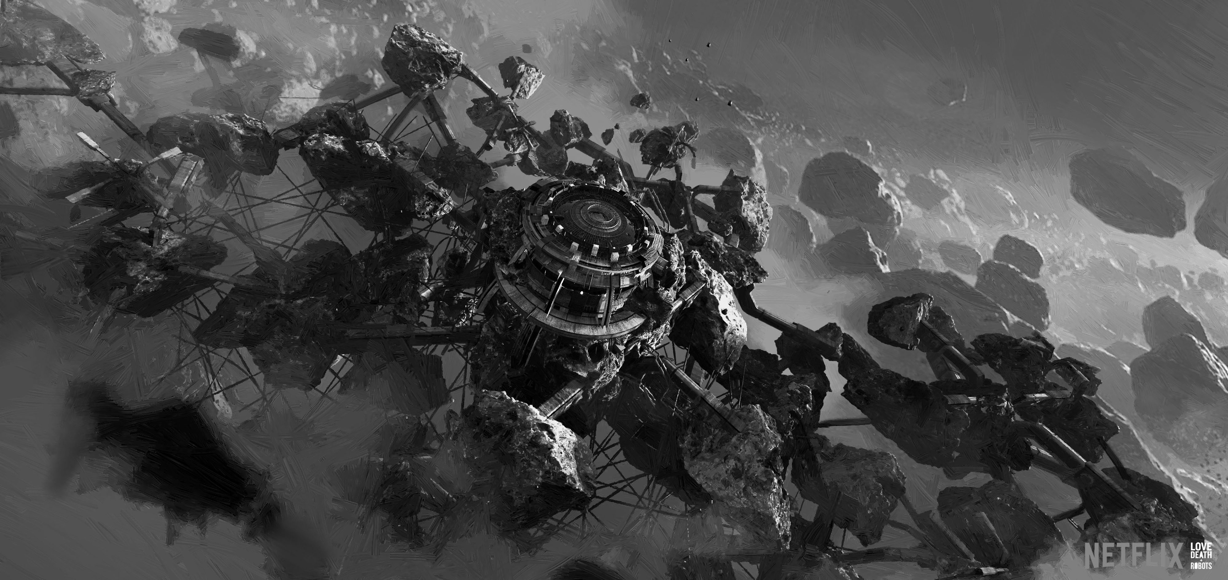 Spider-Rose concept art – final visual development for the episode's sci-fi world