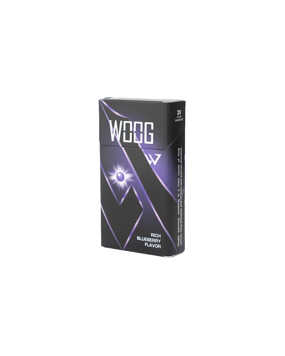 Woog Blueberry Mint cigarette pack.