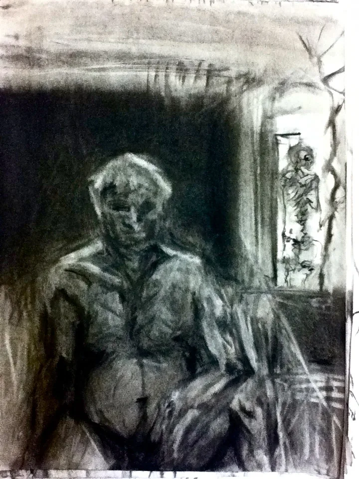 el filósofo, obra técnica mixta