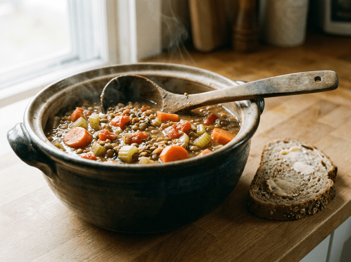 Mediterranean lentil vegetable stew as an anti-inflammatory vegetarian recipe