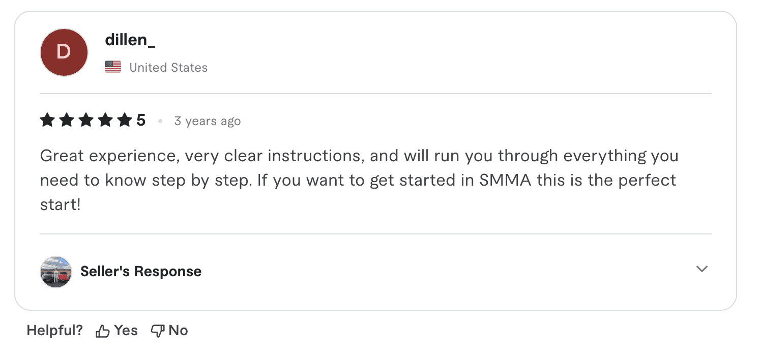 Fiverr client review screenshot
