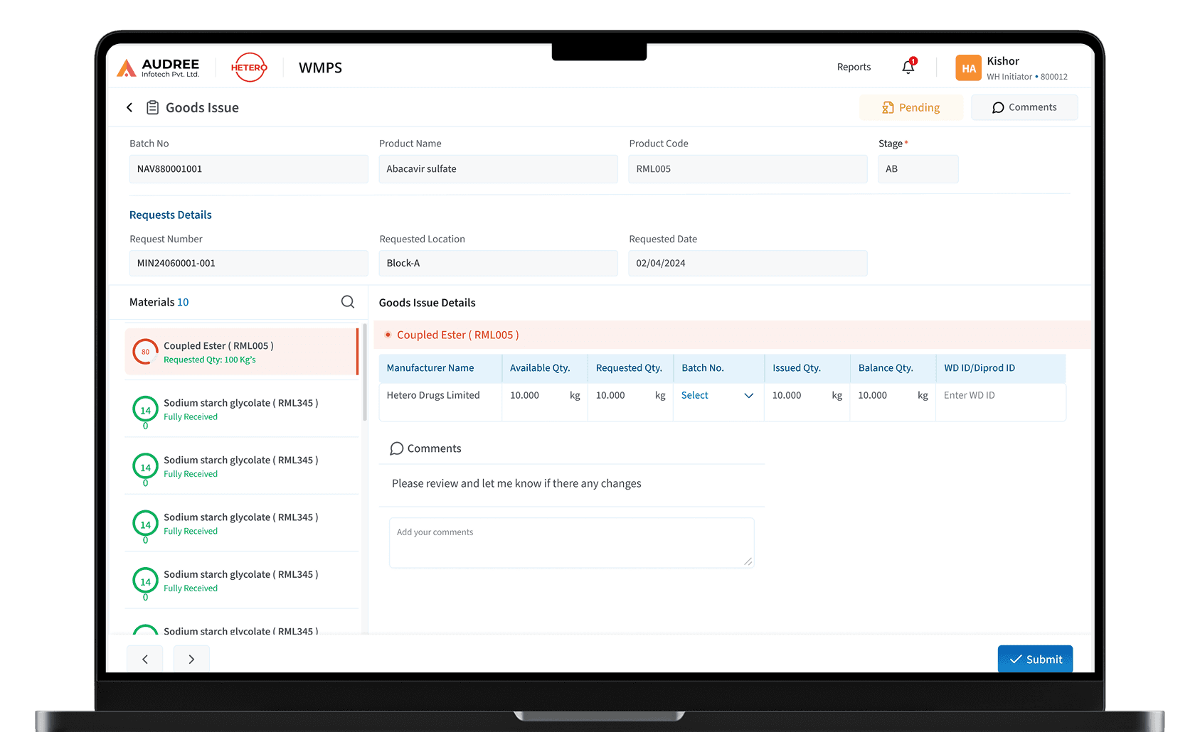 UI screen in mockup for desktop