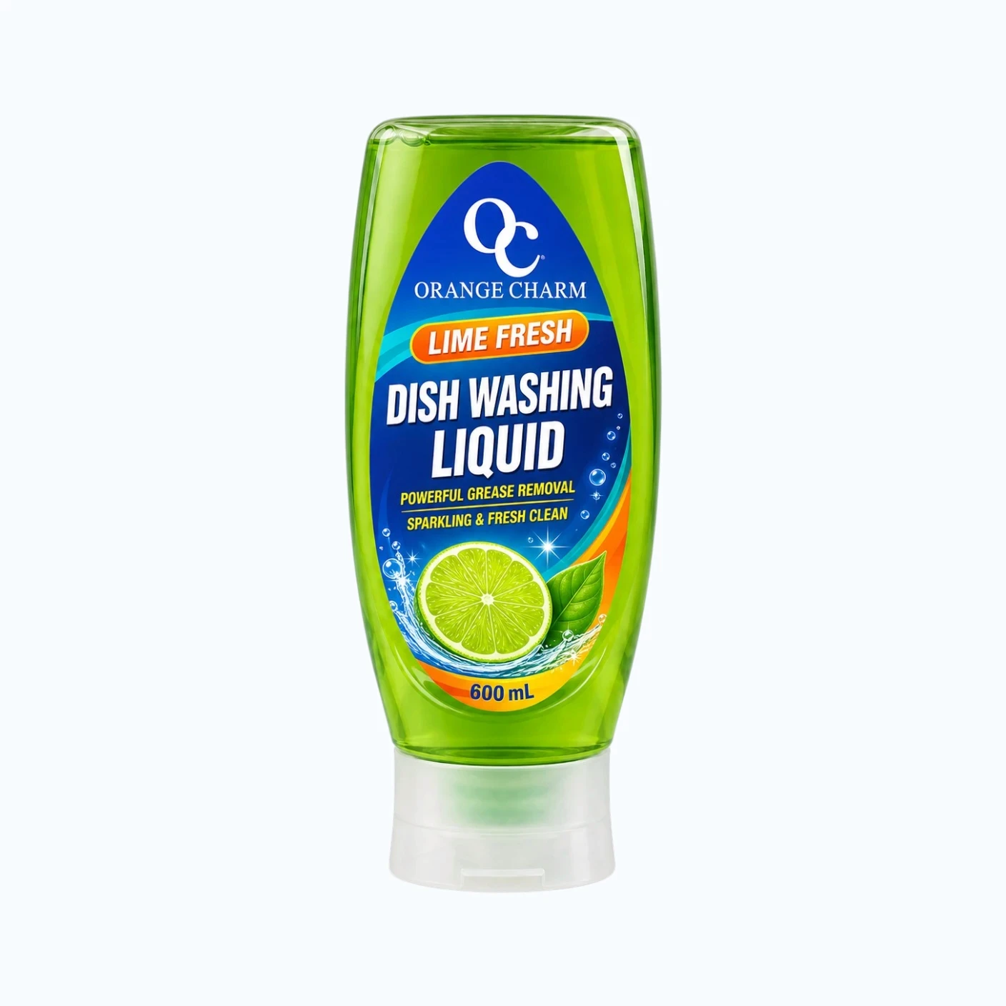 High-efficiency dishwashing liquid in clear bulk bottles for supermarket retail, supporting private label (OEM) and sustainable chemical solutions.