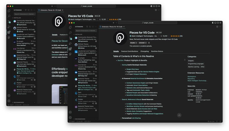 The Pieces for VS Code Marketplace.