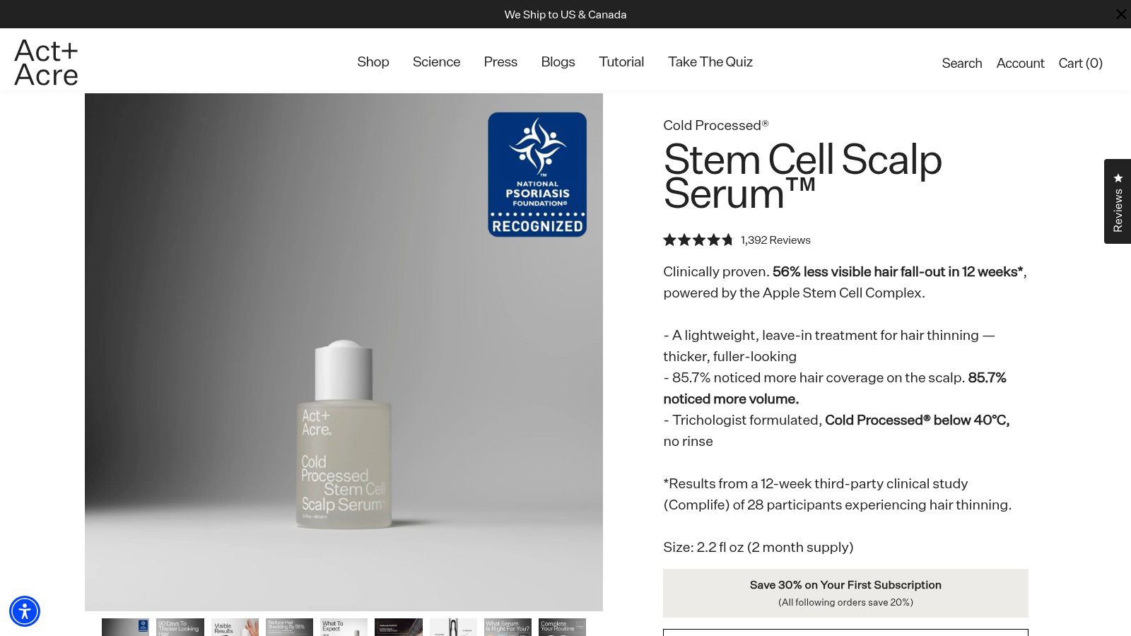 Act+Acre Stem Cell Scalp Serum