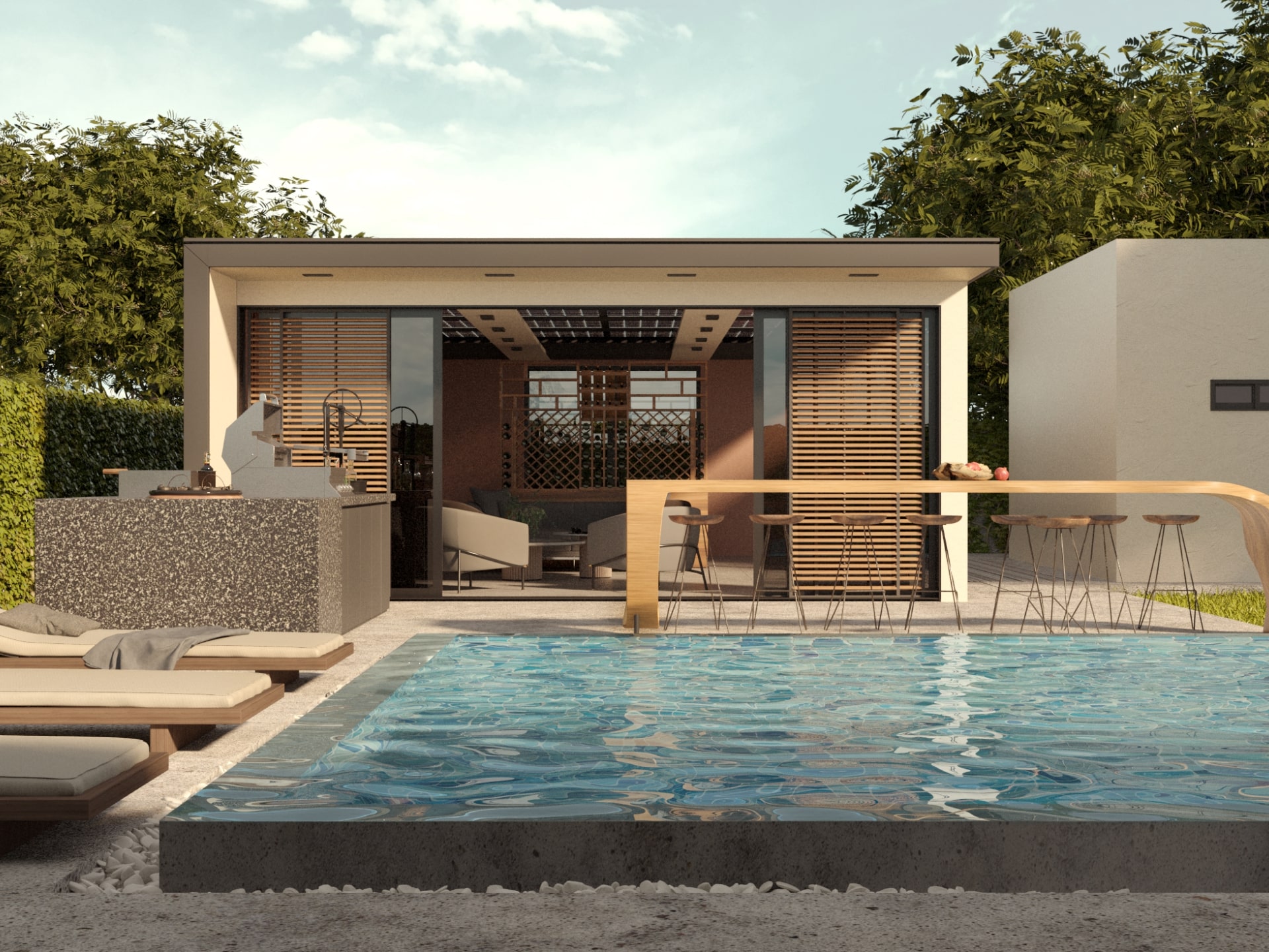 A picture of blueprints stacked on top of each other showing construction documents for a residential project.