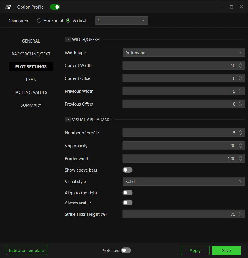 Option Profile: Plot Settings