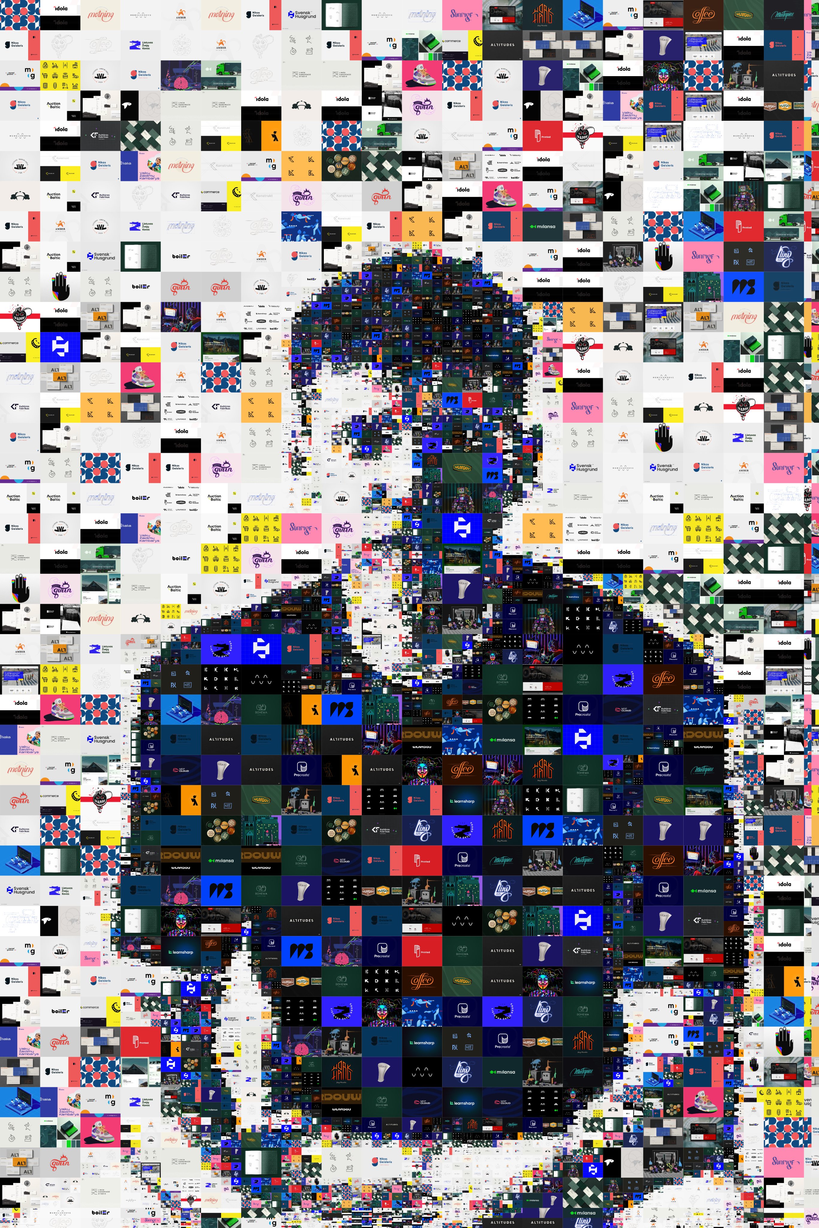 Vadim Carazan, portrait made of 2140 designs