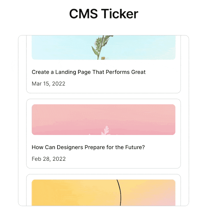 CMS Collection Ticker