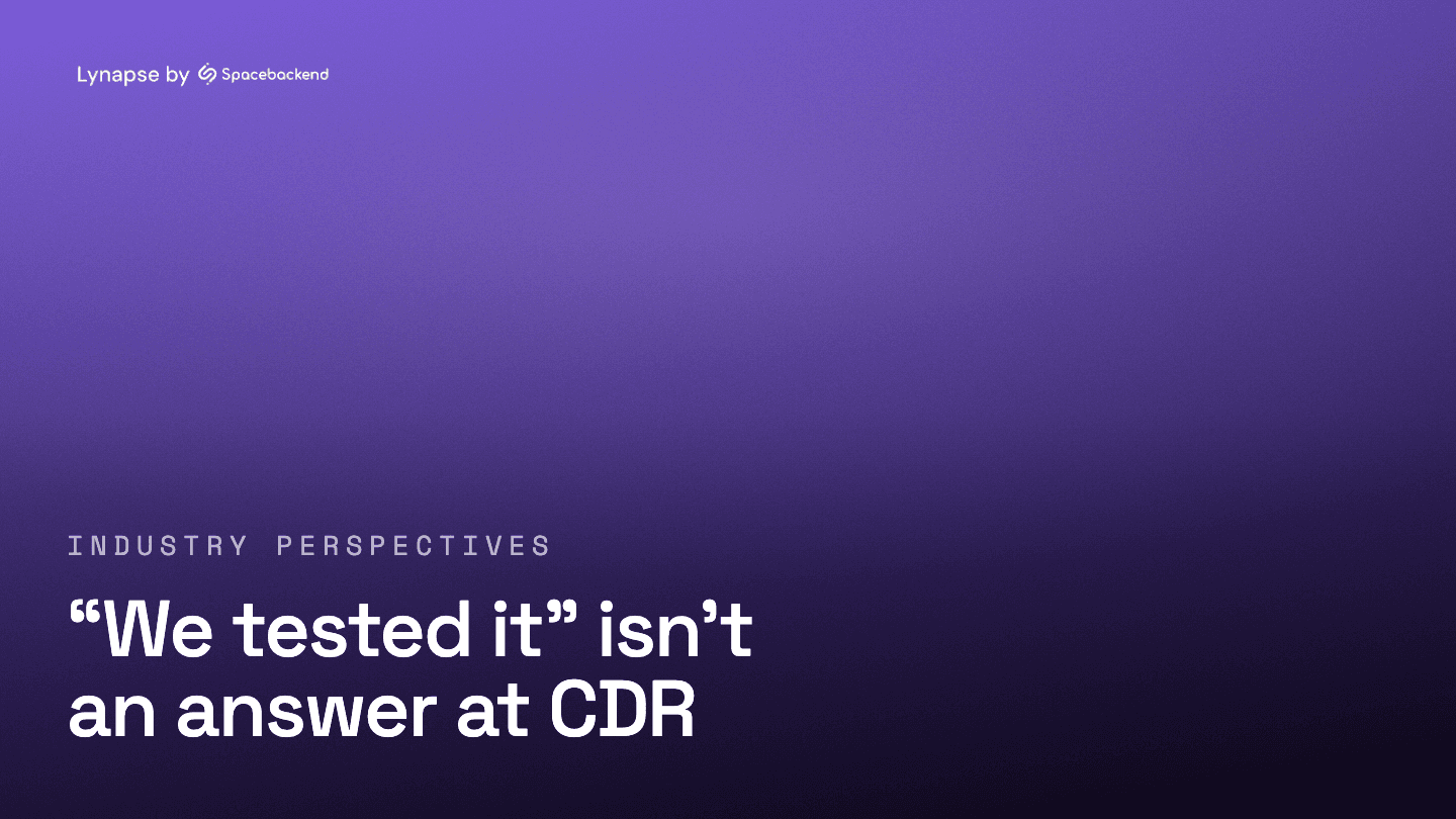 "We tested it" isn't an answer at CDR