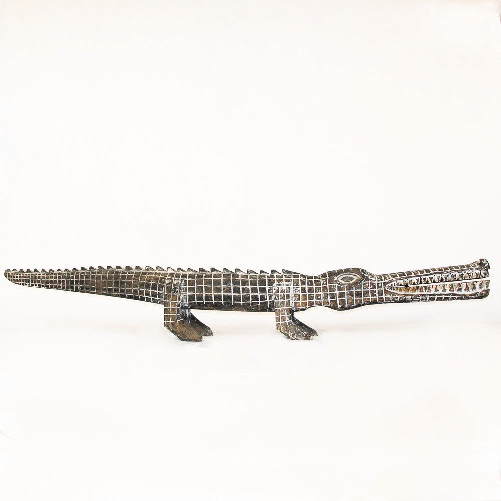 Sculpture Crocodile en bois