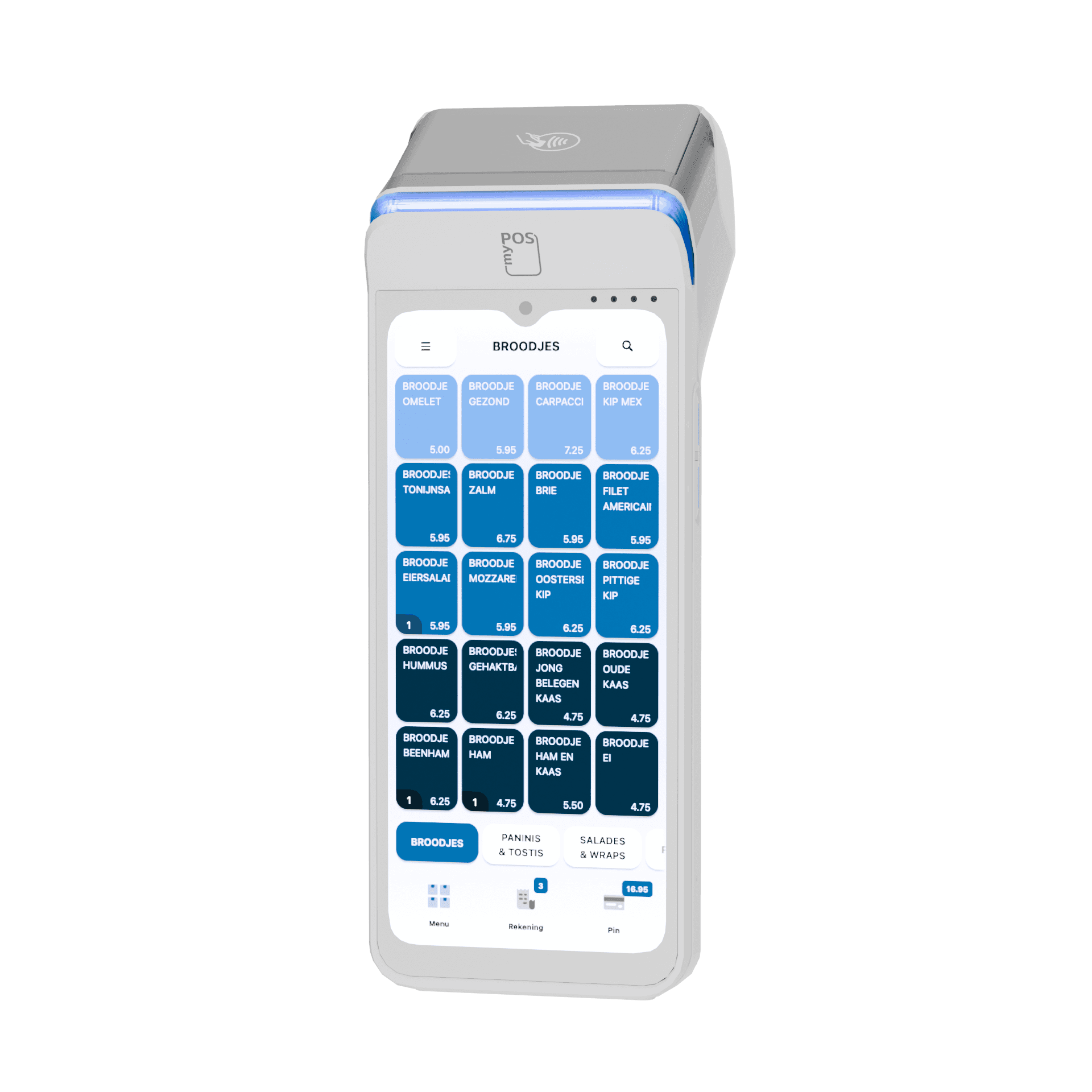 Product tegels op pinapparaat