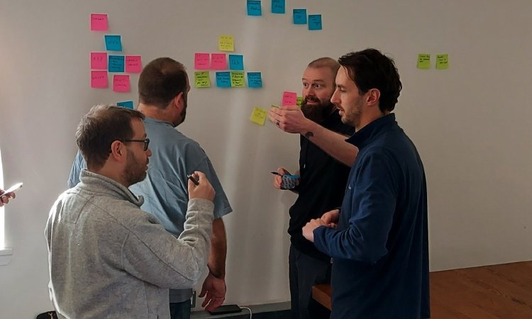 Sticky notes and strategy at our team planning day.