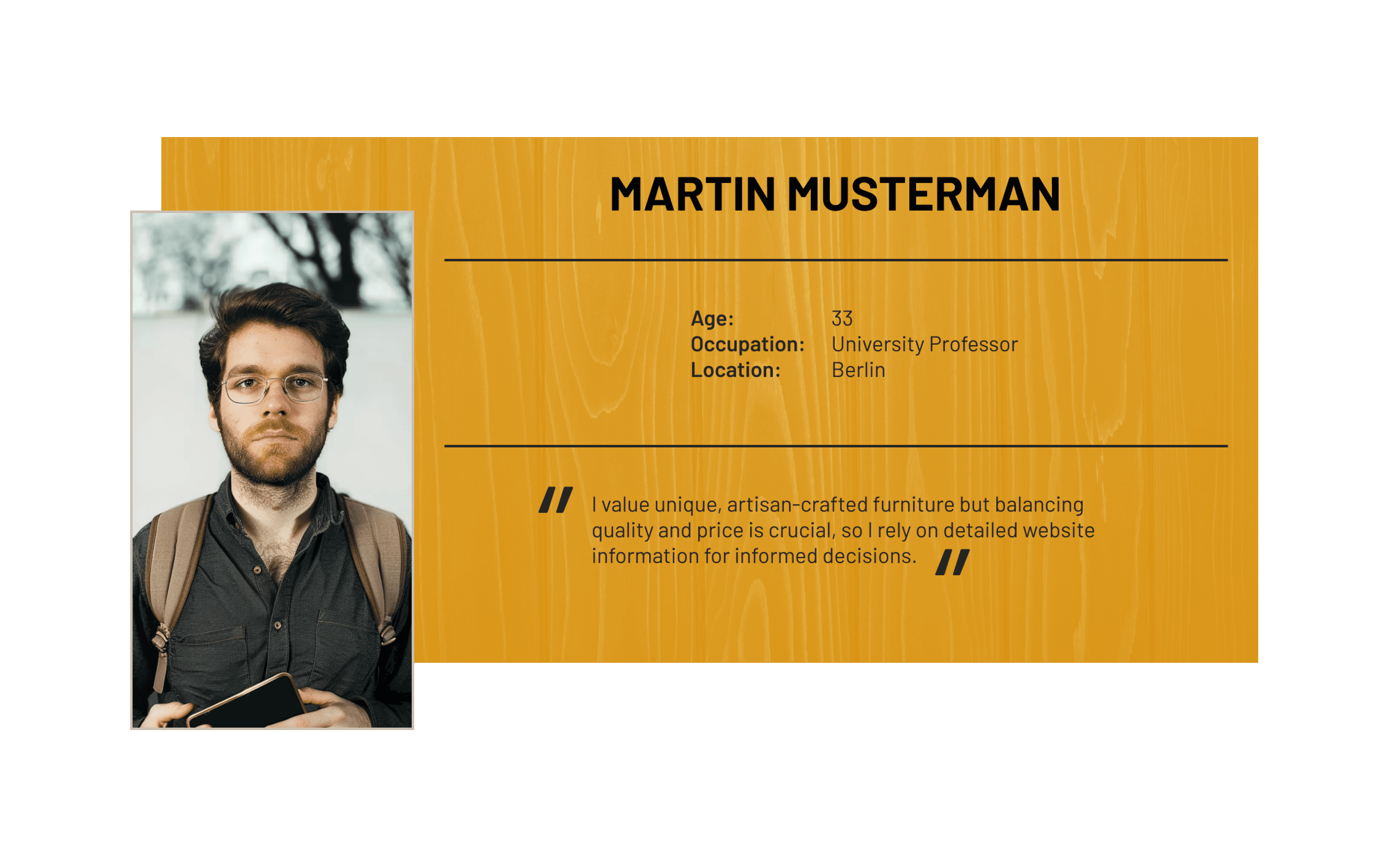 Illustration de notre persona, Martin Musterman, un professeur berlinois.