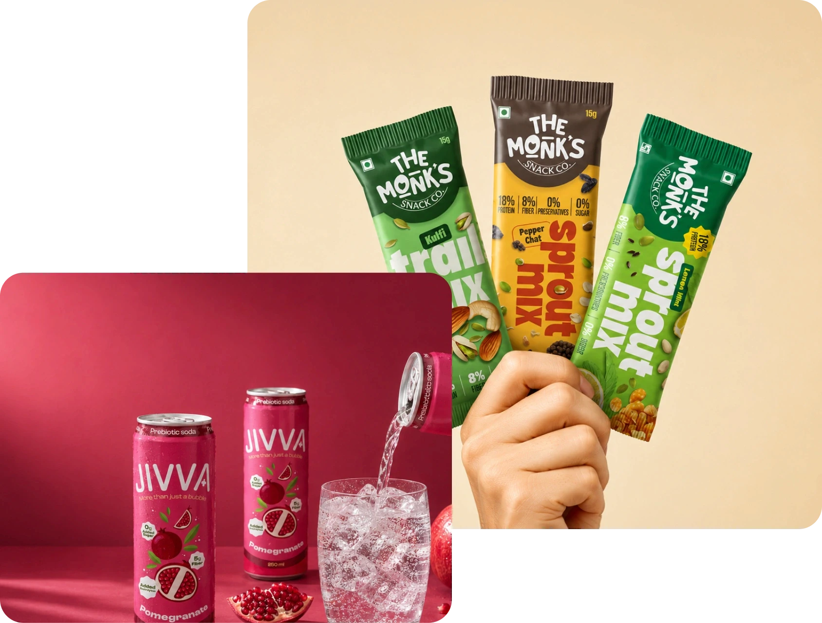 Packaging Design service page - 'what it is' visual, abstrct design