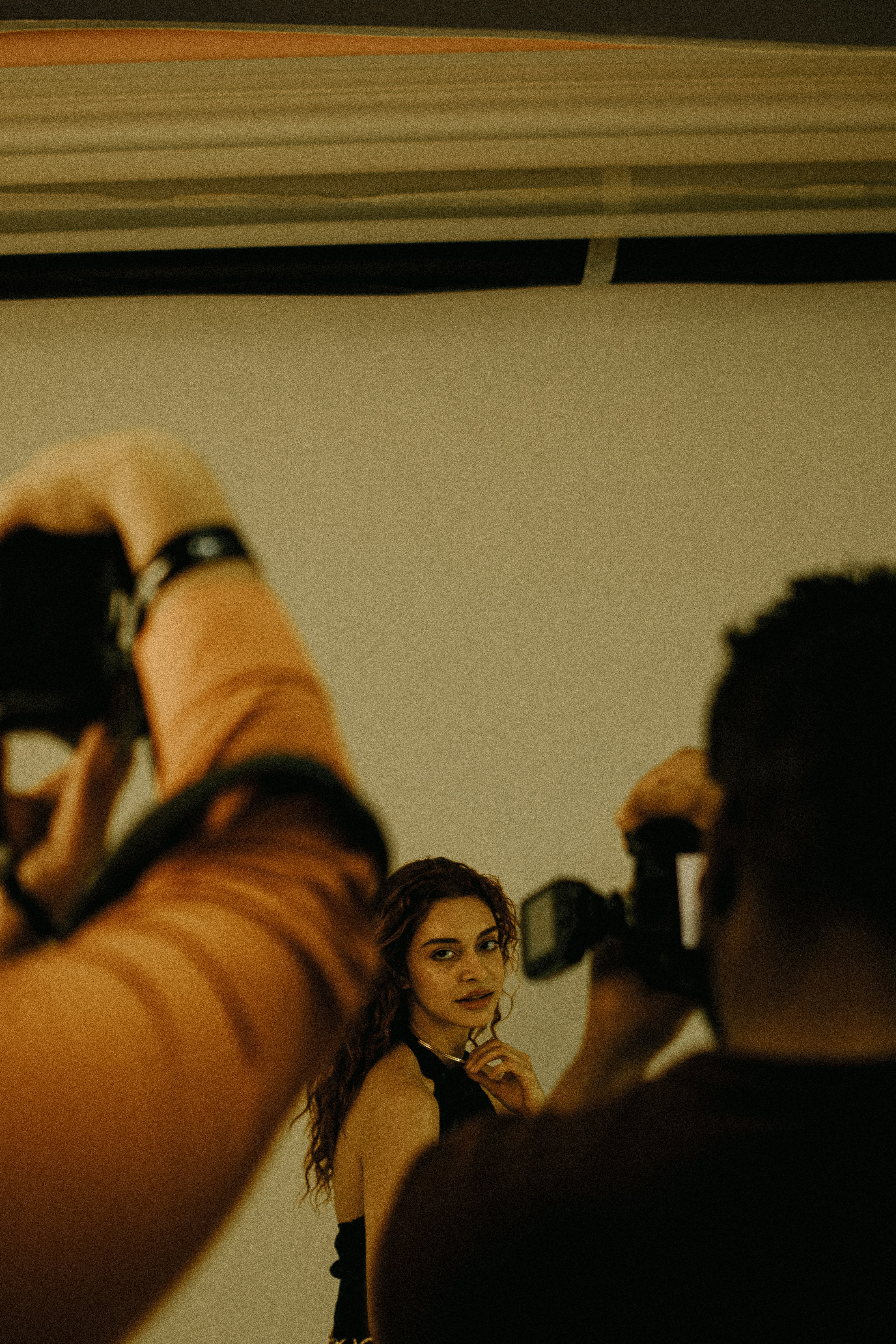 A woman in a photo shoot 