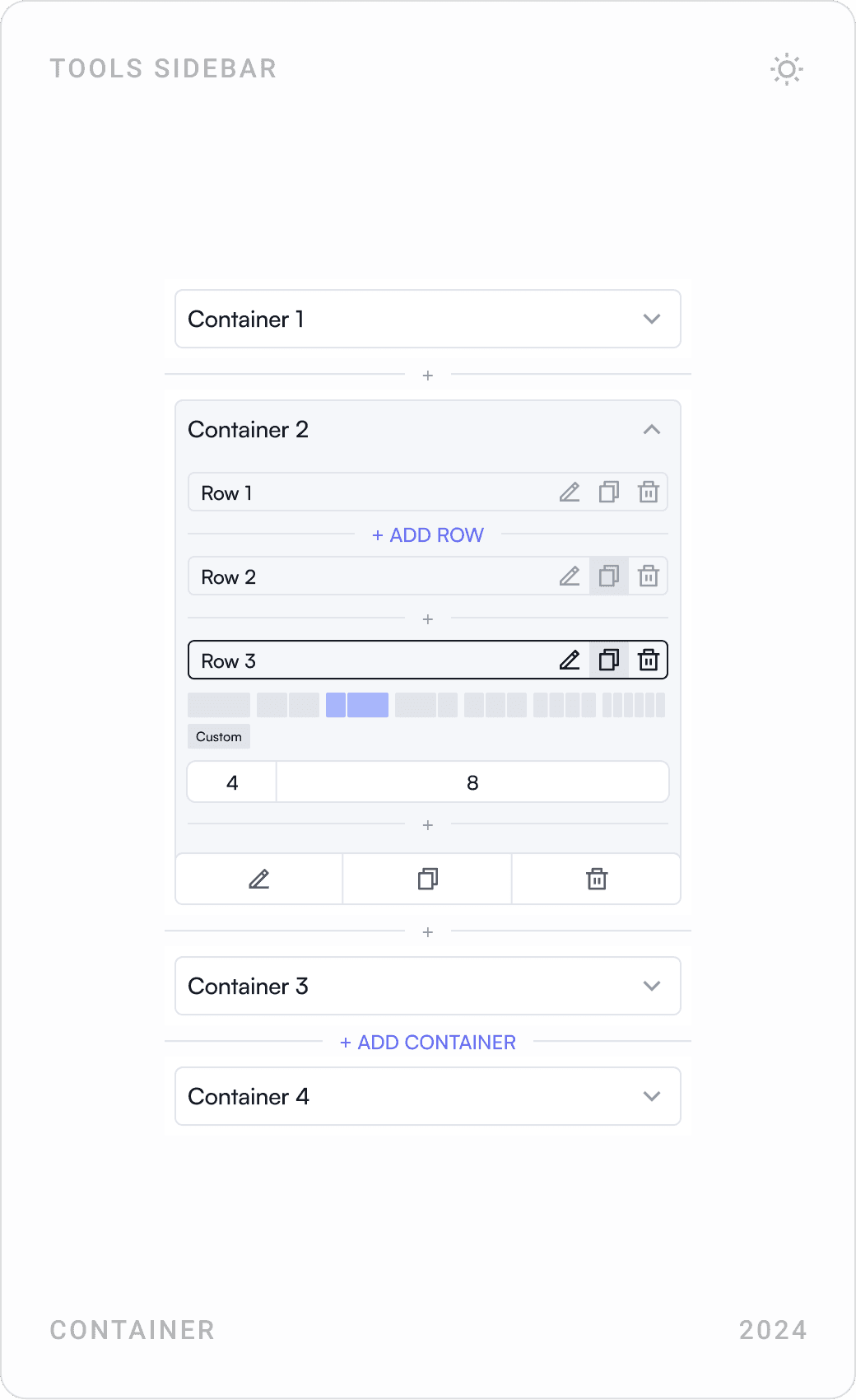 Structured Layout Container Management Design