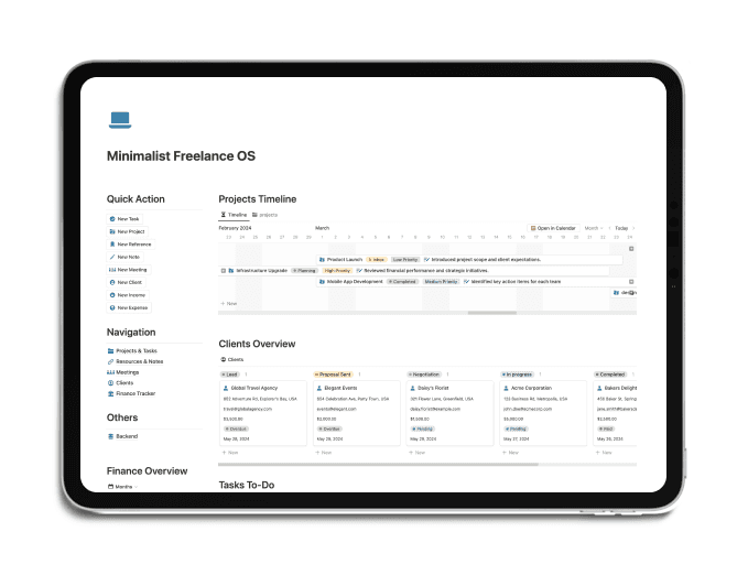 Freelance Notion Template System : Take Your Freelancing to the Next Level with Notion Freelance OS