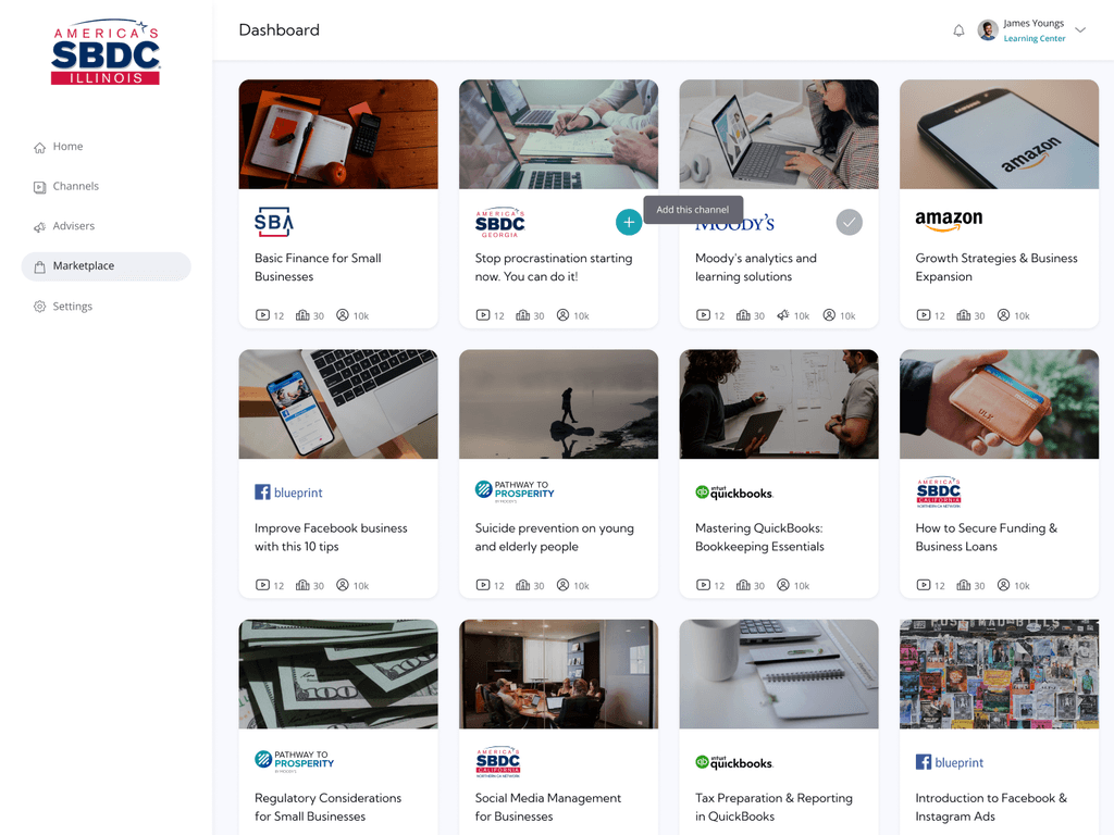 Learning center dashboard por webapp