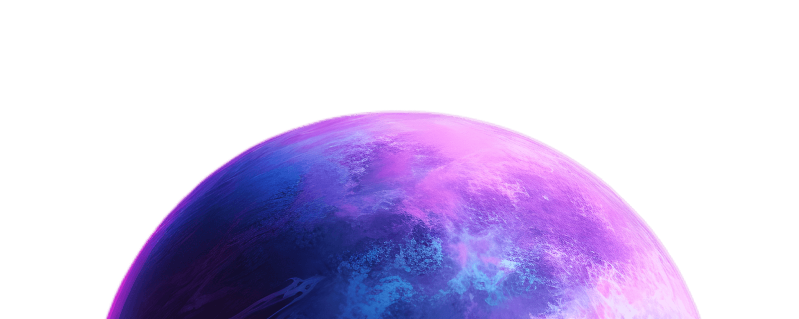 imagem decorativa de planeta azul com roxo