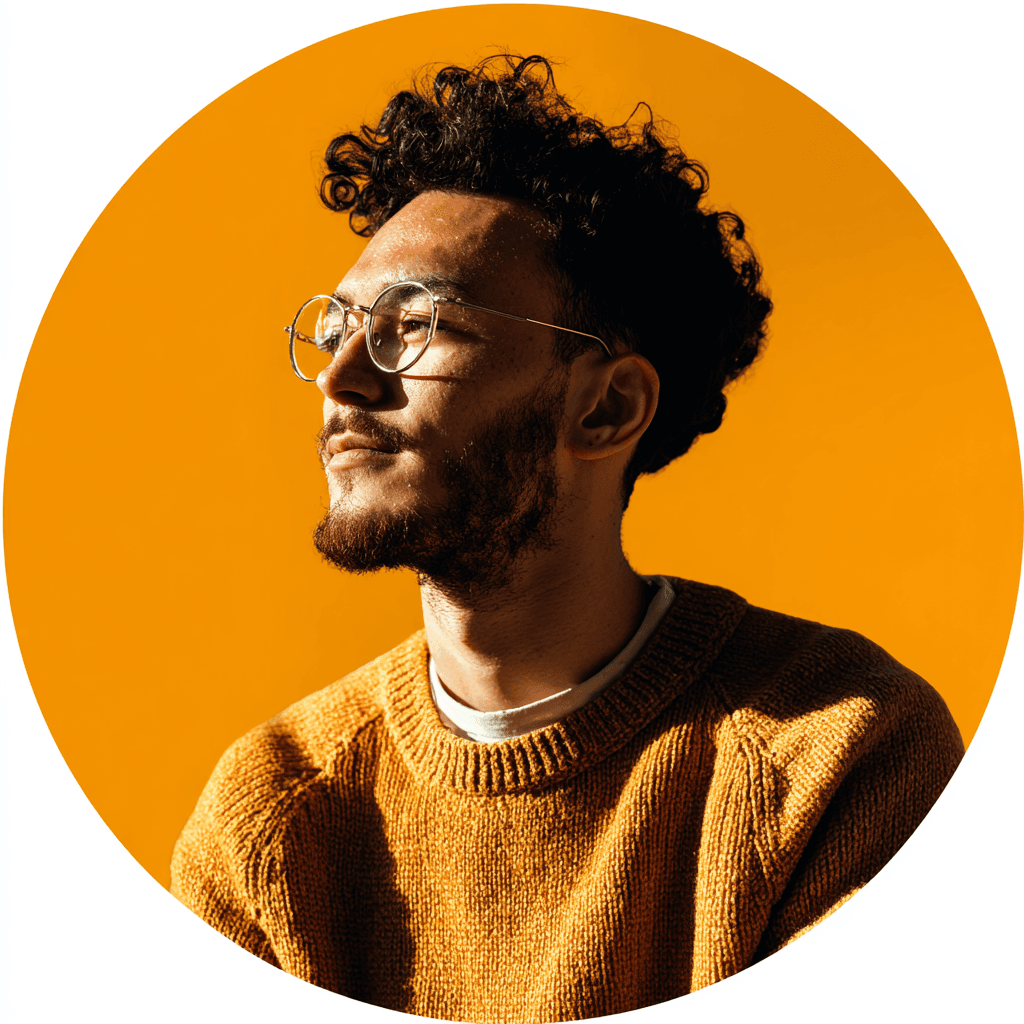 Profile picture of man with yellow backgroun