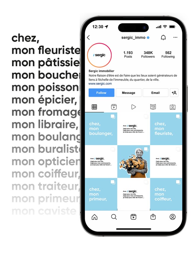 Feed Instagram Sergic, pour la campagne.
