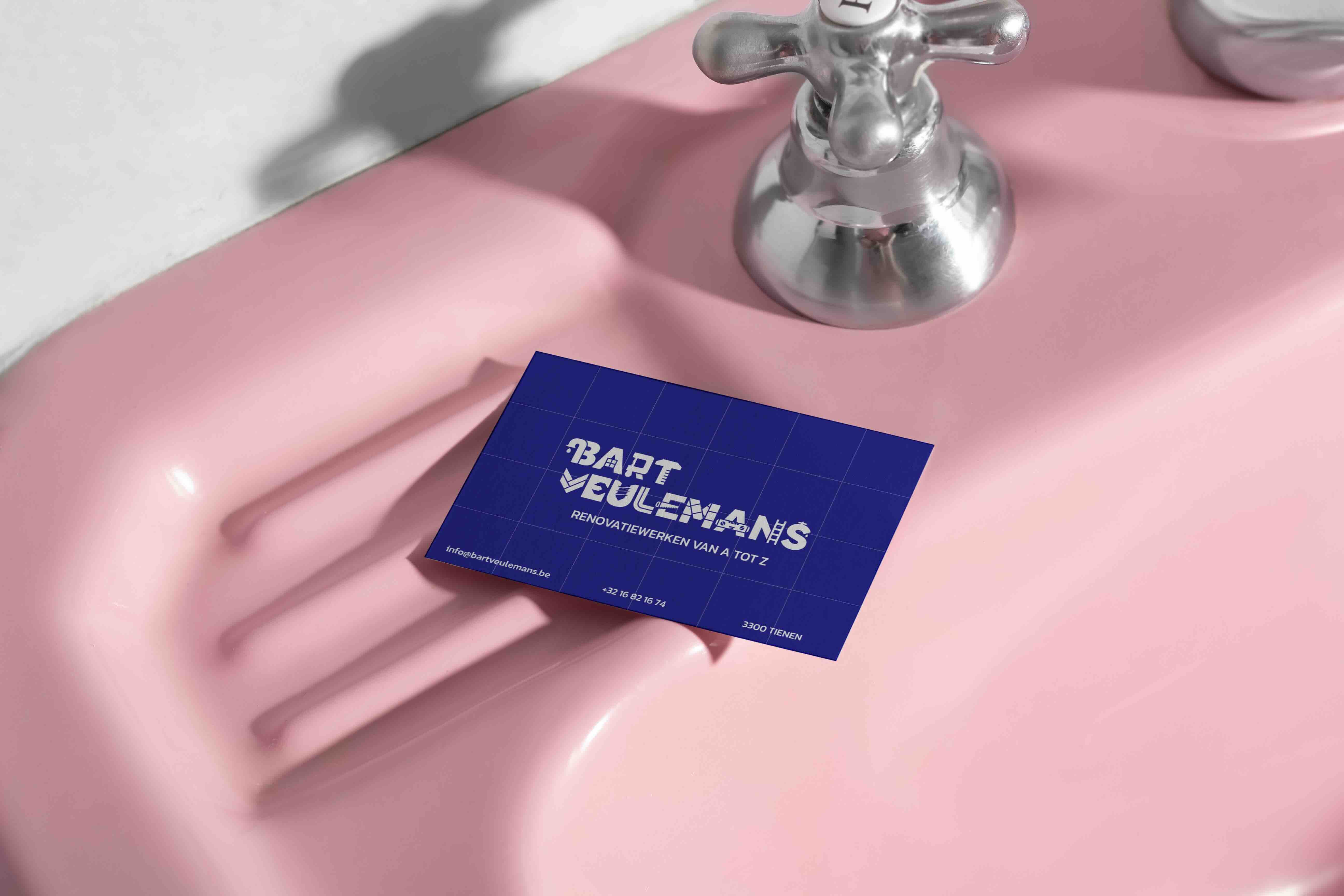 Branded business card for home renovations company Bart Veulemans