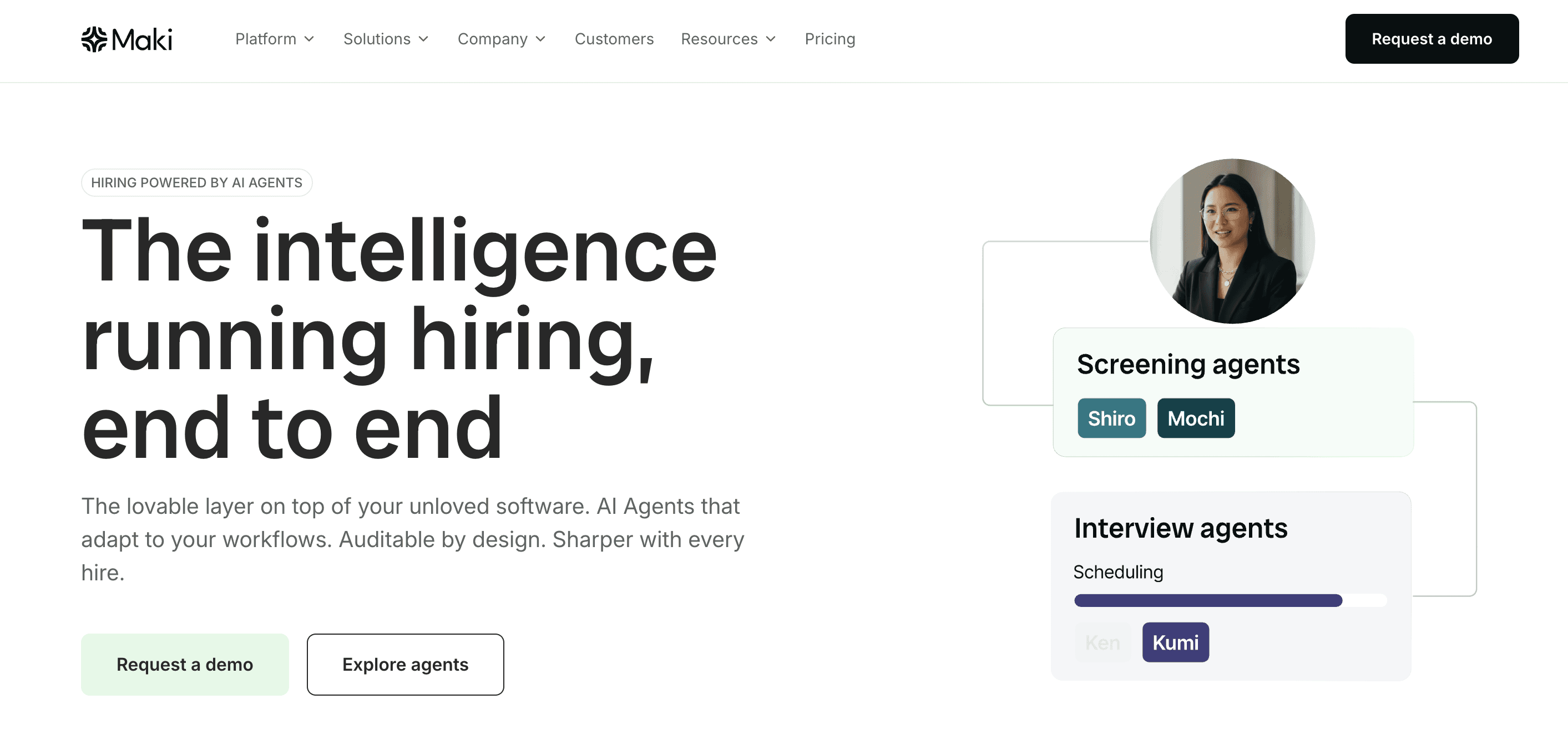 Bryq vs MakiPeople comparison page hero with AI agents