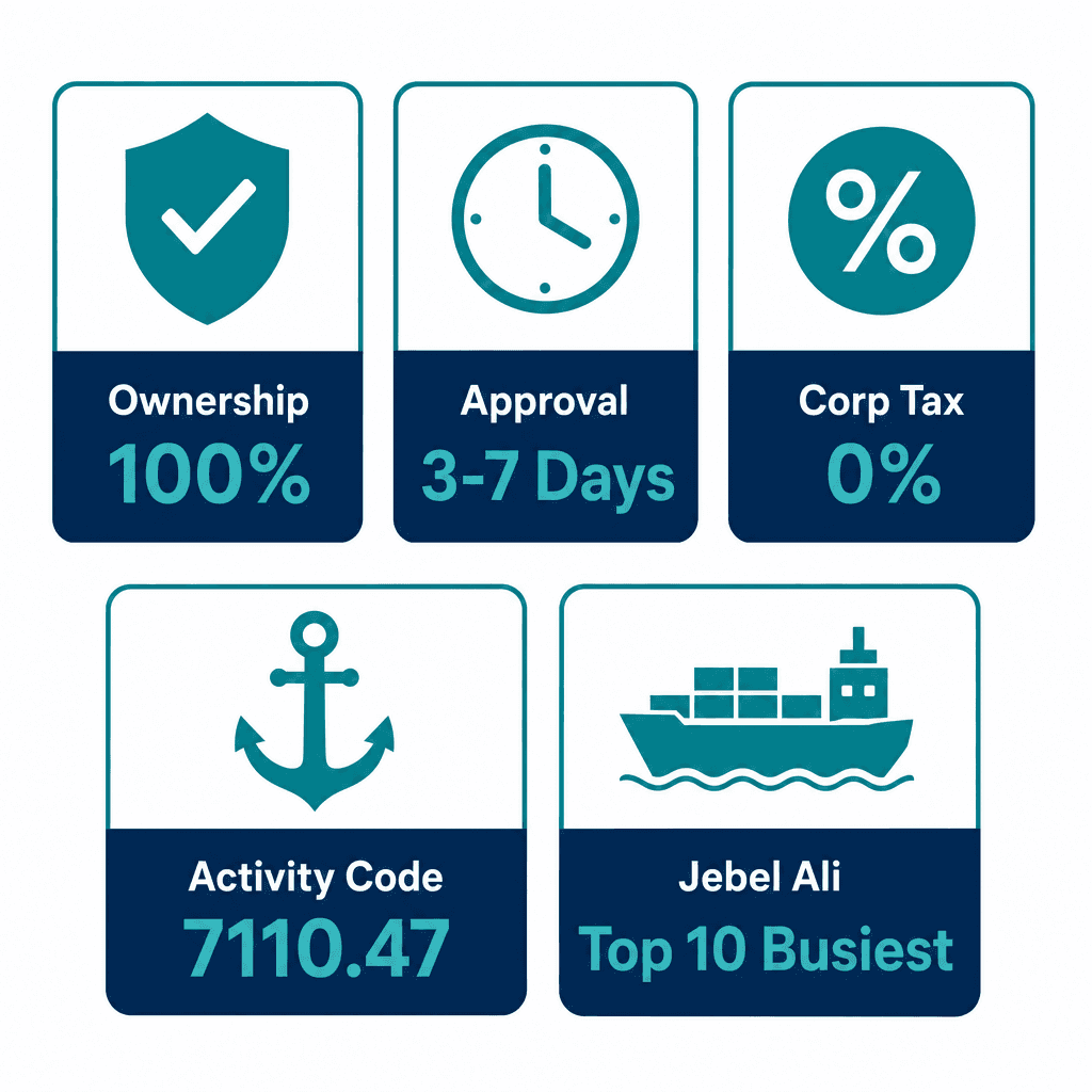 Infographic: Ports Engineering Services Business License in Dubai: Cost and Requirements