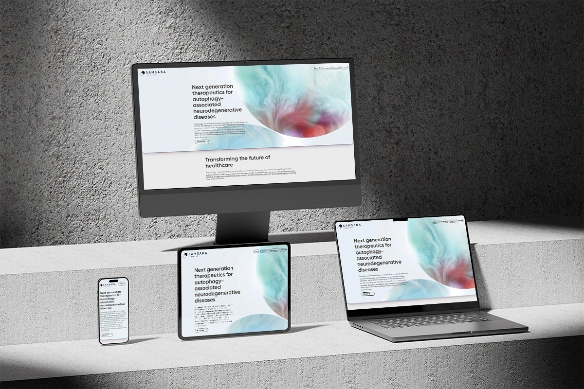 samsara website shown on mobile tablet small laptop and large desktop