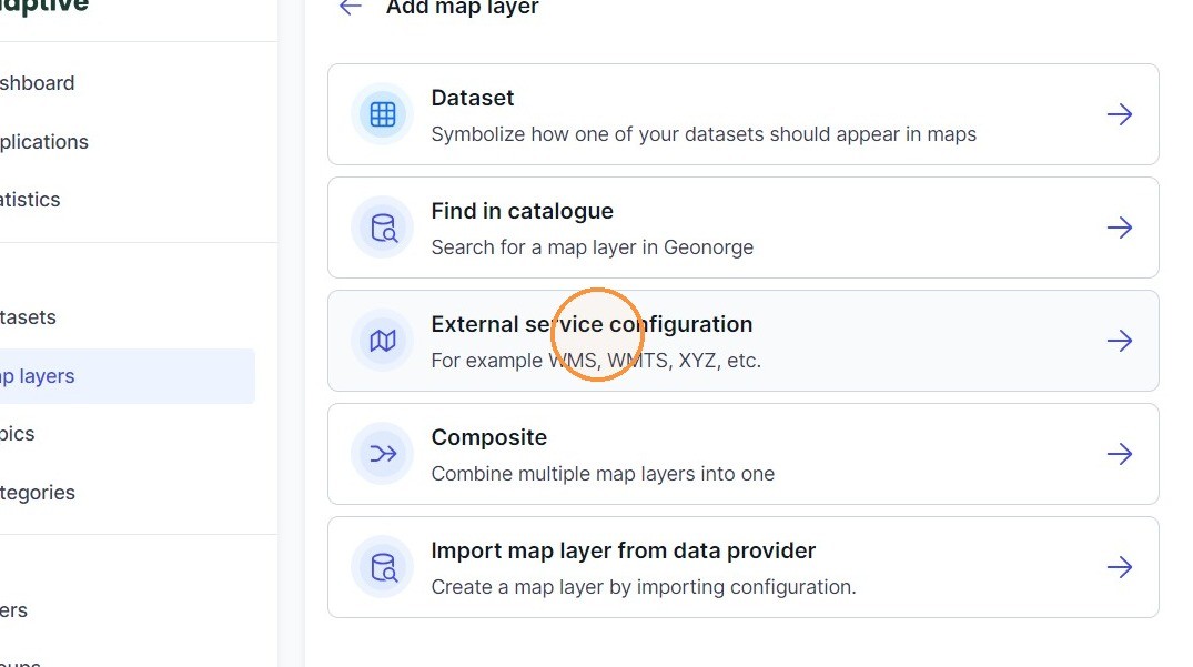 Steg 2: Klikk "External service configuration".