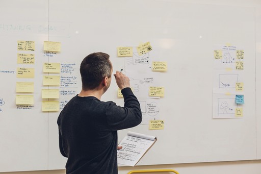 Team members in discussion during a meeting.