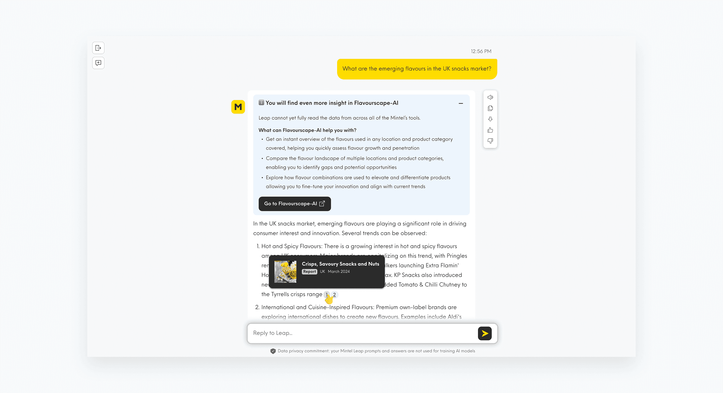 Router banner at top of answer and cited supporting content within the response