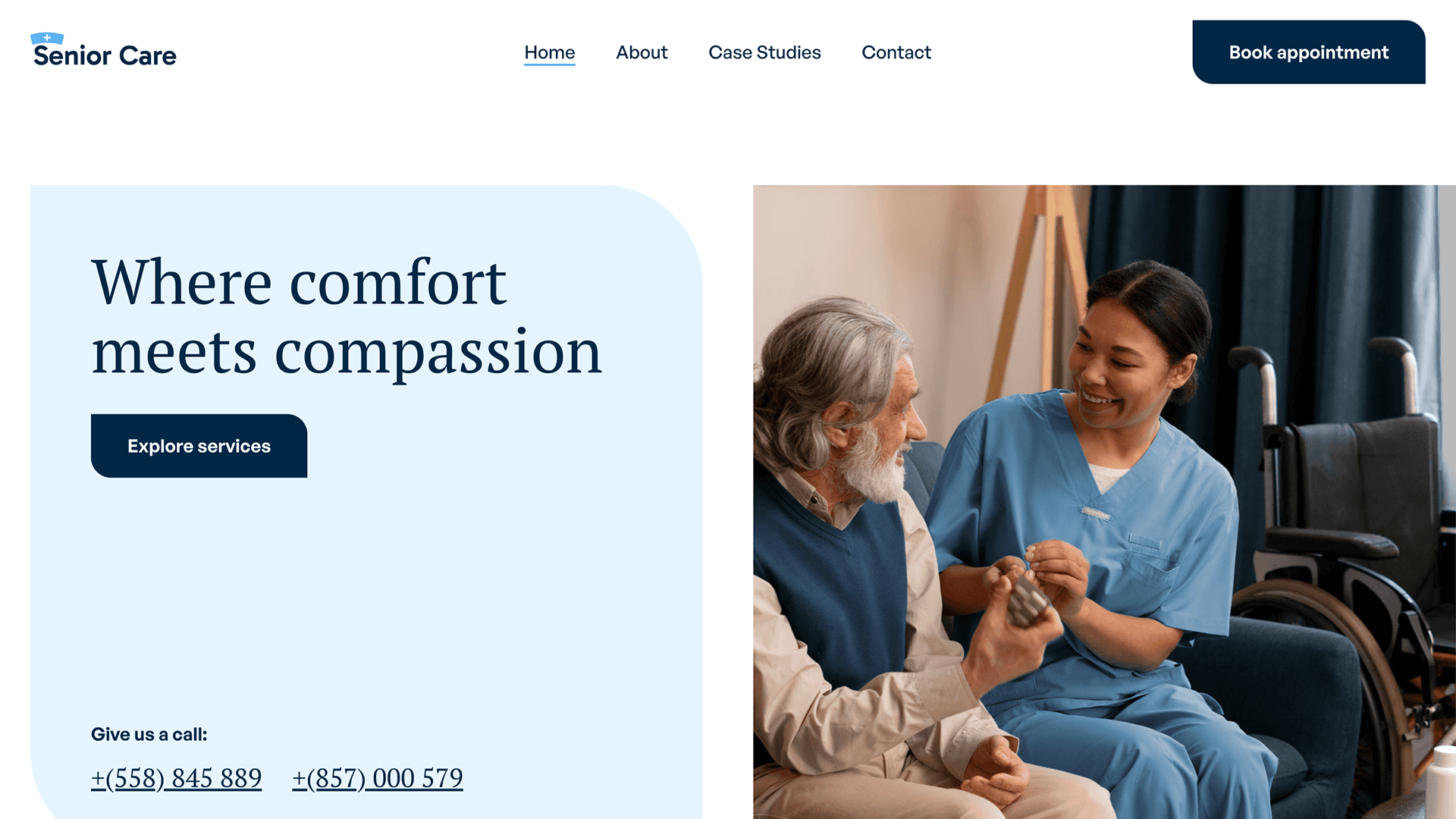 Senior Care Framer template