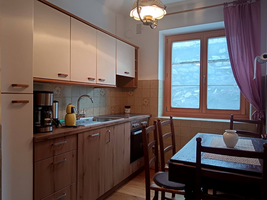 Kitchen of the apartment with a window