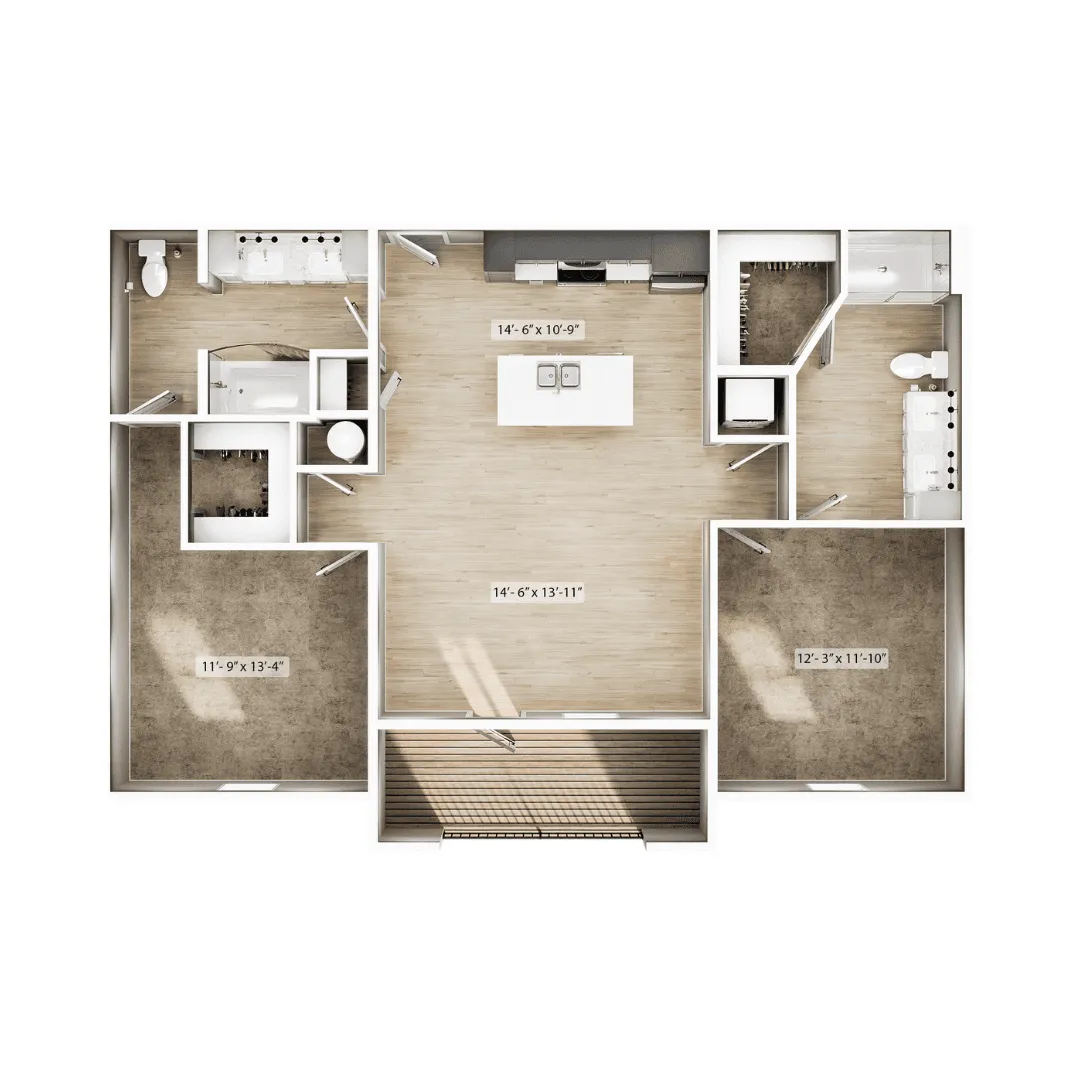 The Brio Floorplan No Furniture