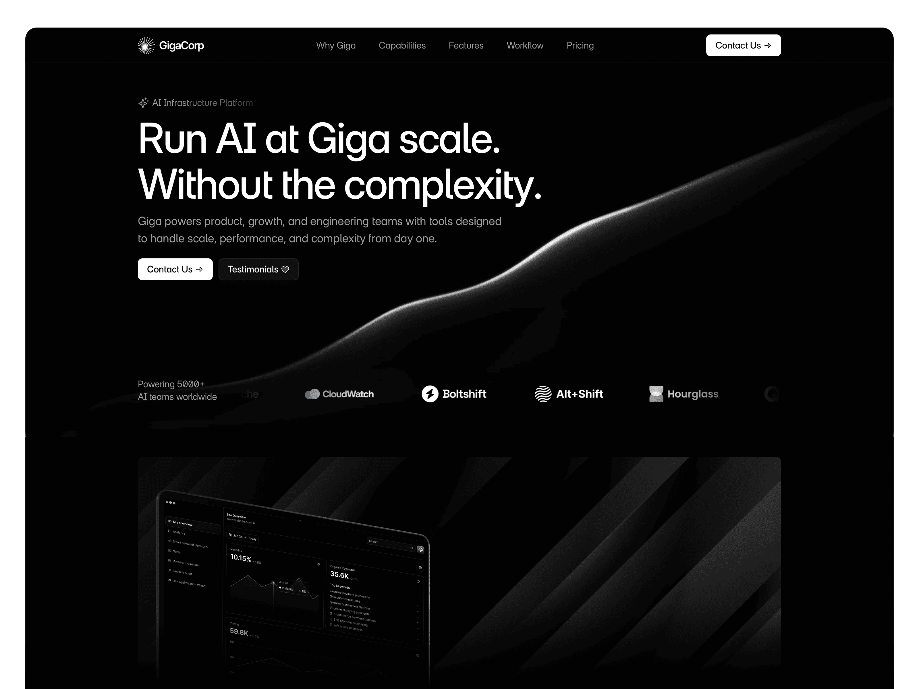 Giga Free SaaS Landing Page Template