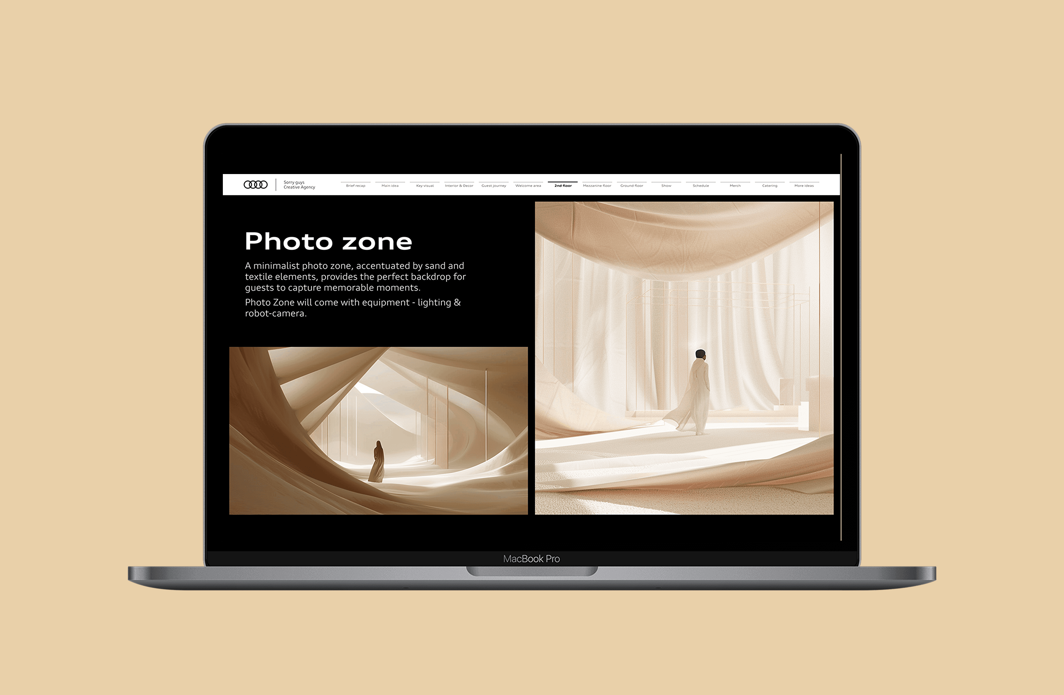 Website page mockup for Audi flagship showroom in Dubai designed by our team as part of the digital identity
